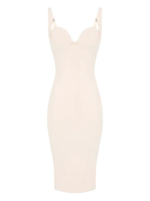 Elisabetta Franchi bustier-neck midi dress Neutrals AB85052E2