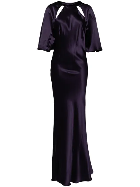 Michelle Mason halterneck gown Purple M9385