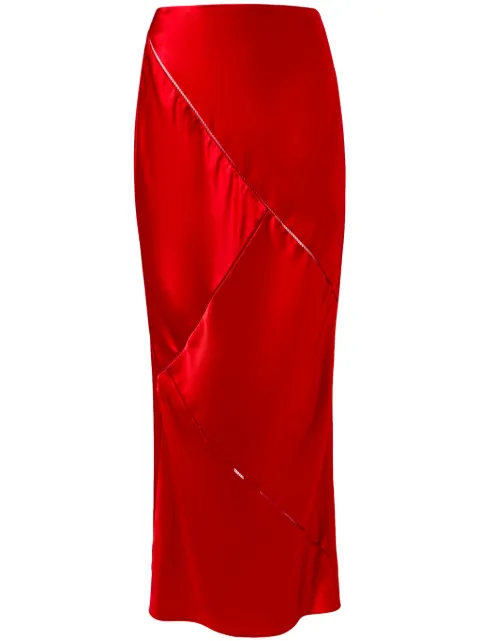 Alejandra Alonso Rojas bias silk skirt Red S777EHCH