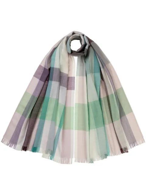 Johnstons of Elgin checked scarf Neutrals WD001093