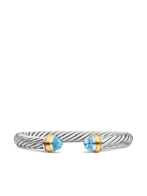 David Yurman 14kt yellow gold and sterling silver Classic Cable bracelet (7mm) Silver B04425S4ABT