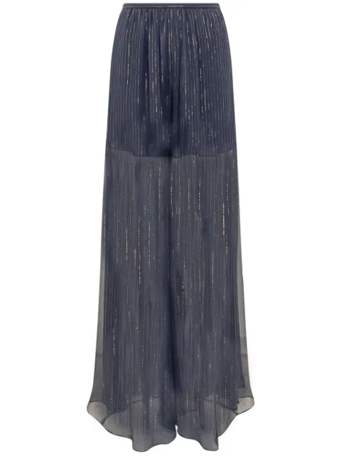Rochas metallic-threading flared trousers Blue ROWW30081FRW172