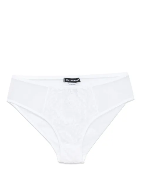Dolce & Gabbana lace-panel tulle briefs White O2F63TONQ79