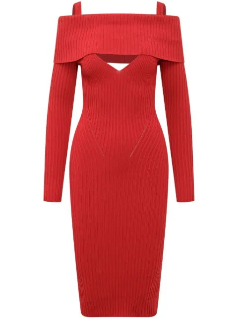 ANDREĀDAMO ribbed midi dress Red ADFW22DR07770107
