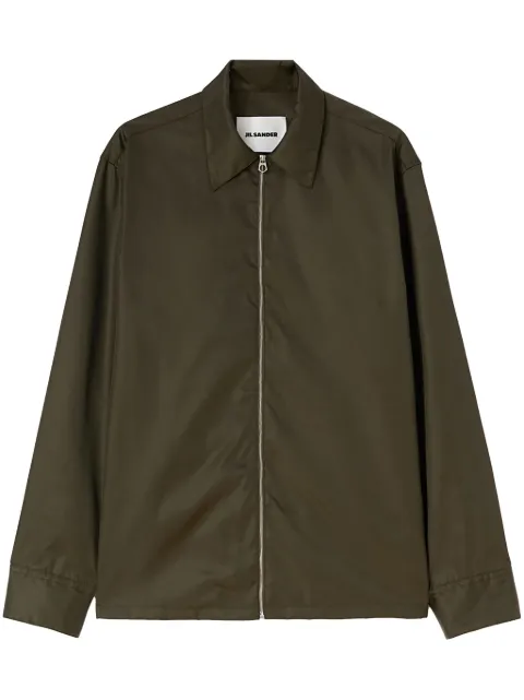 Jil Sander zip-up shirt jacket Green J22DL0301J70147