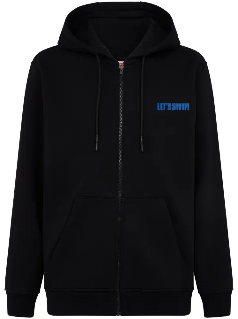 Let's Swim Shark-print hoodie Black LSM012HOBLACK