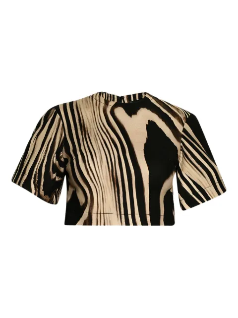 David Koma zebra-pattern T-shirt Neutrals RE25DK61T