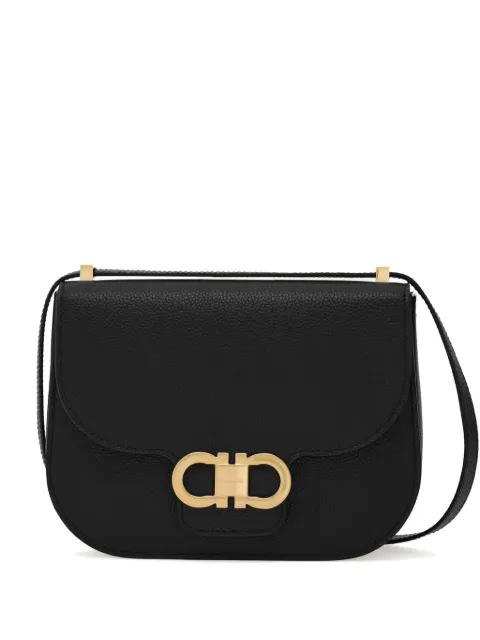 Ferragamo double Gancini north-south crossbody bag Black 781033