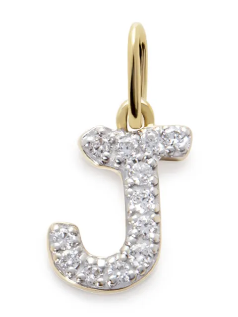 Monica Vinader 14ky yellow gold J diamond pendant Gold YGPTALPJLGD
