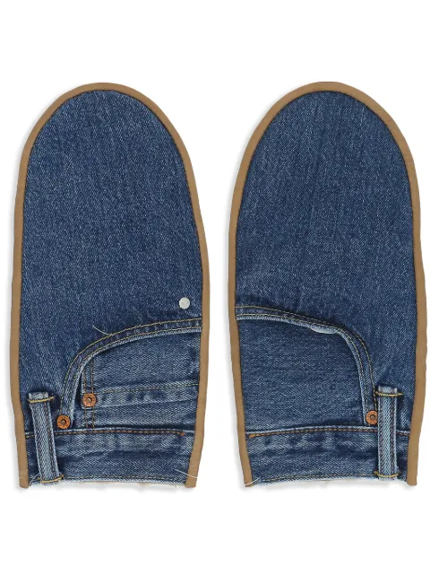 Bless panelled gloves Blue 3003BLUEBEIGE