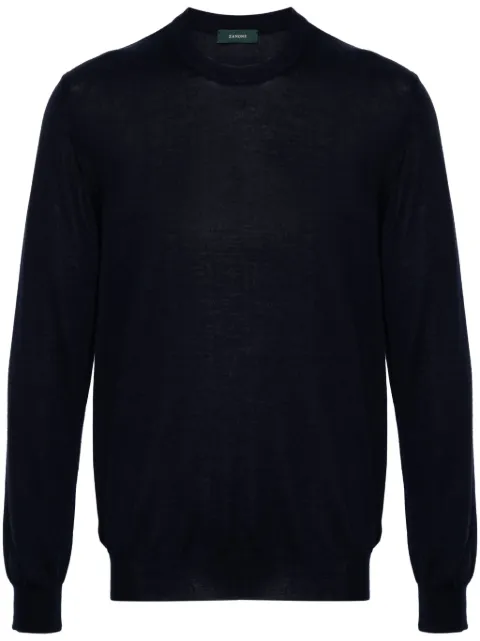 Zanone cashmere-sil crew-neck sweater Blue 810104ZW206