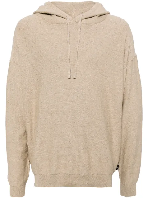 IRO ribbed-edge knitted hoodie Neutrals MP12HAARON