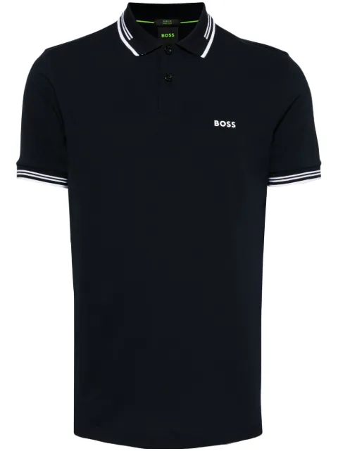 BOSS logo-print polo shirt Blue 50506193