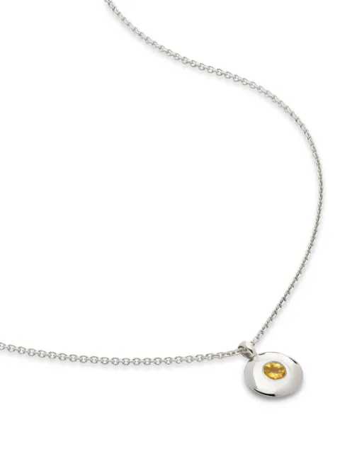 Monica Vinader November citrine birthstone necklace Silver SSNKBSNLCIT
