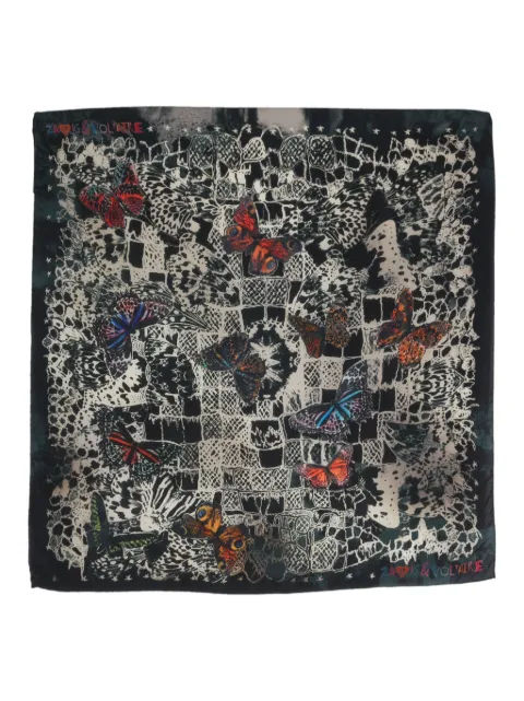 Zadig&Voltaire Blondie butterfly silk scarf Blue OWSC00487