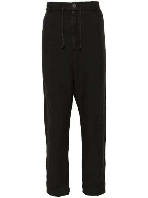 Poème Bohémien linen straight trousers Grey PT51T103