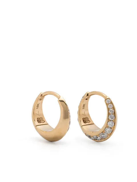Lizzie Mandler Fine Jewelry 18kt yellow gold Crescent huggie earrings Gold E903WD10