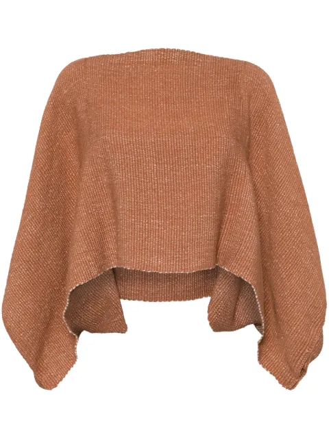 VOZ cropped cotton cape Brown VT42