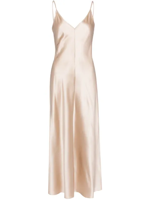VOZ V-neck slip silk dress Neutrals VD60