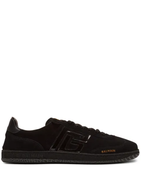 Balmain Balmain Swan suede and patent leather sneakers Black DM1VI360LABP
