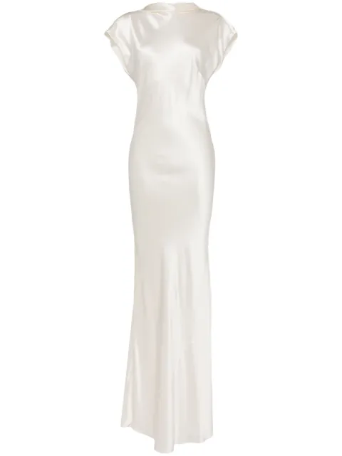 Michelle Mason sleeveless silk dress White M9380B