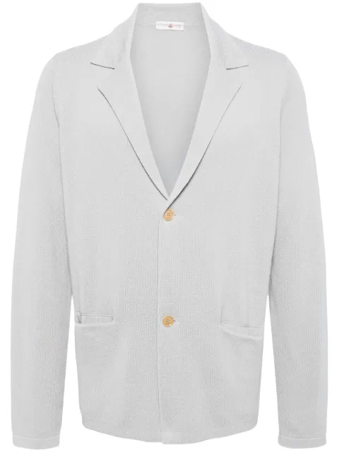 Luciano Barbera notched-lapel cotton cardigan Grey 19905152247