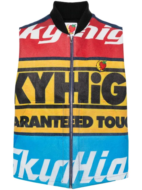 Sky High Farm graphic-logo denim gilet Blue SHF05J012