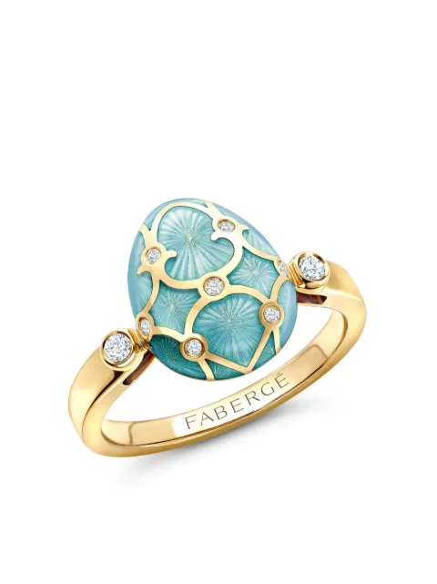 Fabergé 18kt yellow gold Heritage Egg diamonds ring Blue 1298RG2329