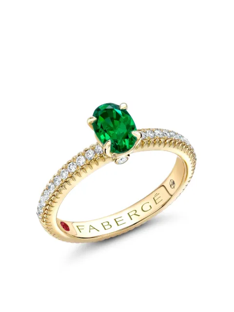 Fabergé 18kt yellow gold Colour Of Love emerald and diamond ring Green 831RG2490