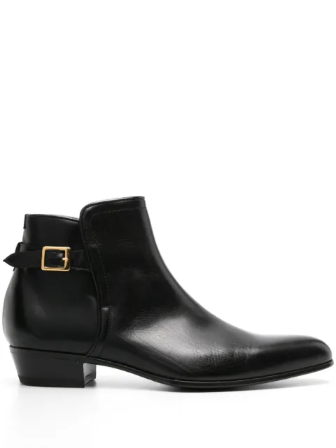 Lidfort pointed-toe buckled leather boots Black 731