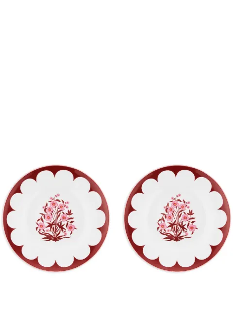 AQUAZZURA CASA Jaipur soup plates (set of two) Red JAISOPX2PCNBAPU00