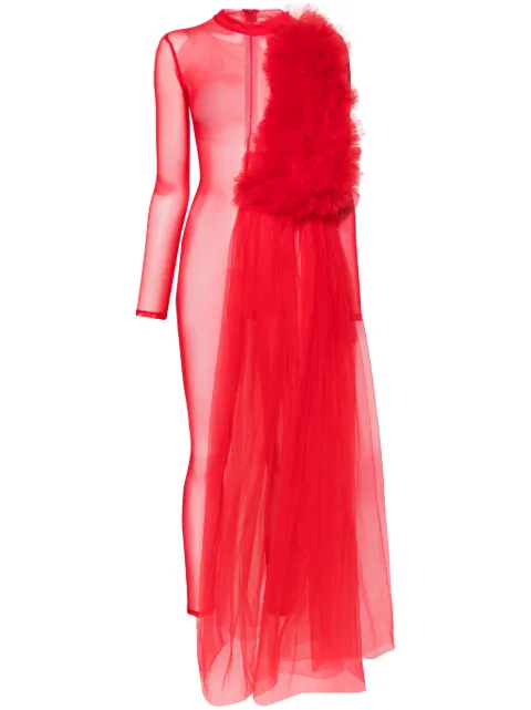 Alchemy x Lia Aram tulle jumpsuit Red LIA639