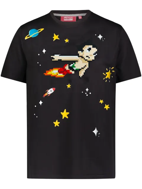 Mostly Heard Rarely Seen 8-Bit astro boy 8-bit appliqué cotton t-shirt Black MHEB08BDT05