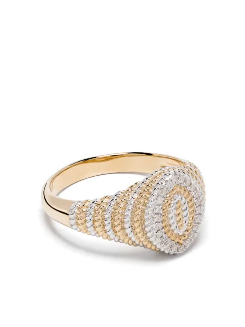 Yvonne Léon 9kt gold mini Marquise diamond signet ring Gold MINICHEVAMARQUTRESSOBOJ
