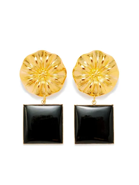 DESTREE Sonia Daisy Square earrings Black SONIADAISYSQUAREM