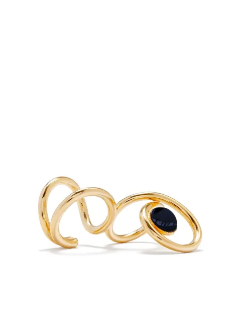 DESTREE Louise Double inset-gemstone ring Black LOUISEDOUBLE