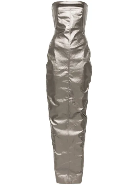 Rick Owens coated strapless bustier gown Grey RP01D2524SCT