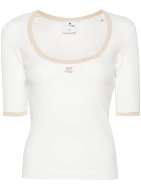 Courrèges Holistic Contrast cotton T-shirt White 124JTS116JS0070