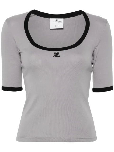 Courrèges Holistic Contrast cotton T-shirt Grey 124JTS116JS0070