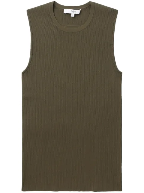 Tibi cutout-detail ribbed top Green R123VR6297
