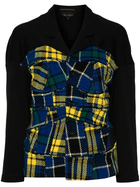 Comme Des Garçons Pre-Owned 1999 tartan-pattern patchwork jacket Black CDG1087PT