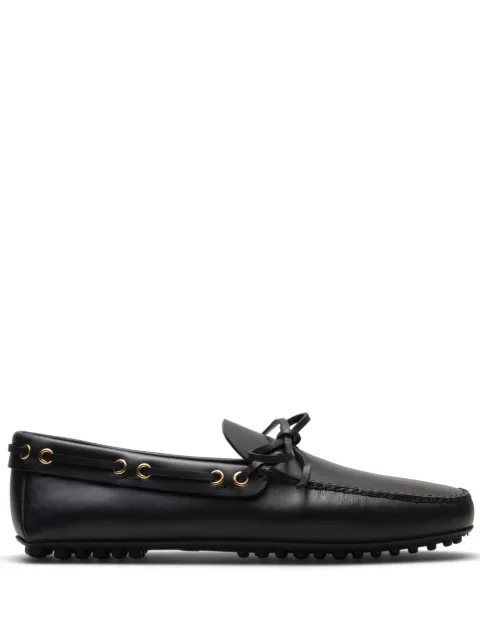 Car Shoe bow-detail leather driving shoes Black KUD600F02434A