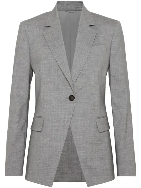 Brunello Cucinelli mélange-effect single-breasted blazer Grey ML1542030C098