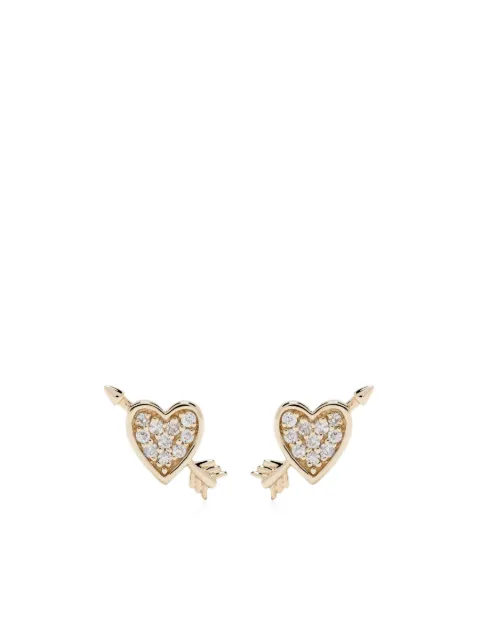 Adina Reyter 14kt yellow gold Heart and Arrow diamond stud earrings Gold E1314HARY14