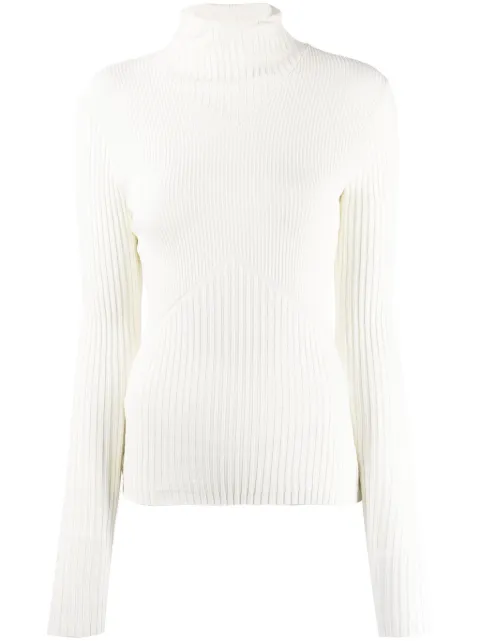 ANDREĀDAMO ribbed-knit hoodie top White ADPF23TO15770473