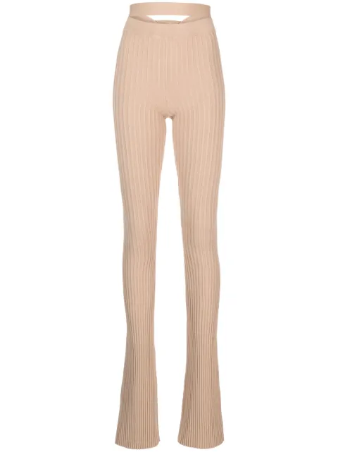 ANDREĀDAMO ribbed-knit flared trousers Neutrals ADPF23PA05770473