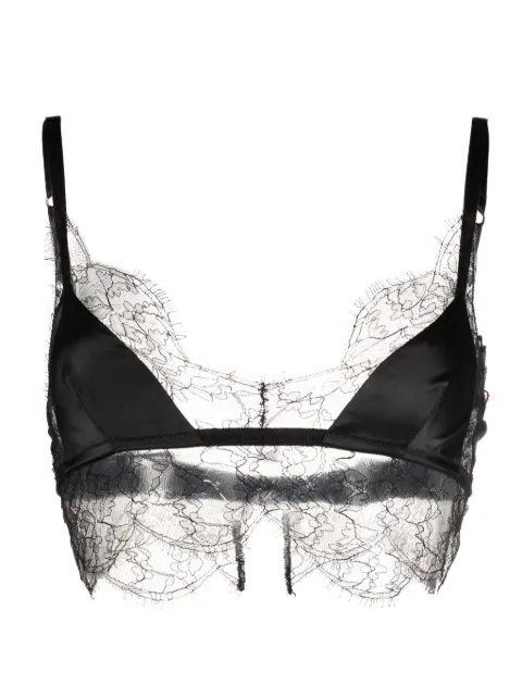 Dolce & Gabbana lace-trim satin bralette Black O1C58TFUAD8