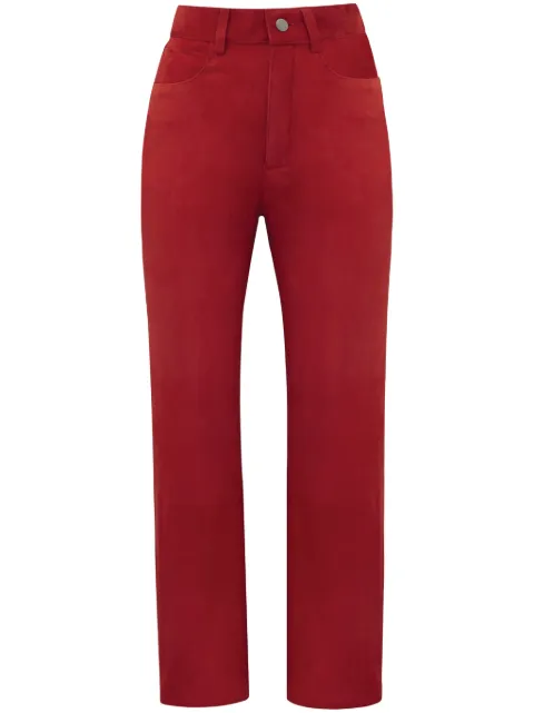 DANCASSAB Amira straight-leg suede trousers Red DCSS24MAMIROJAN
