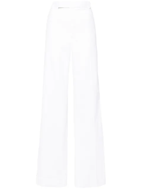 Thom Browne pressed-crease cotton trousers White MTR091BF0592