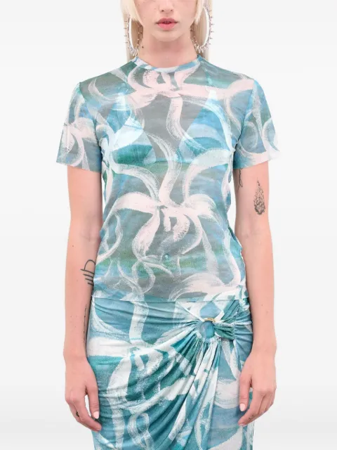 Louisa Ballou abstract-print T-shirt Blue 1110025040